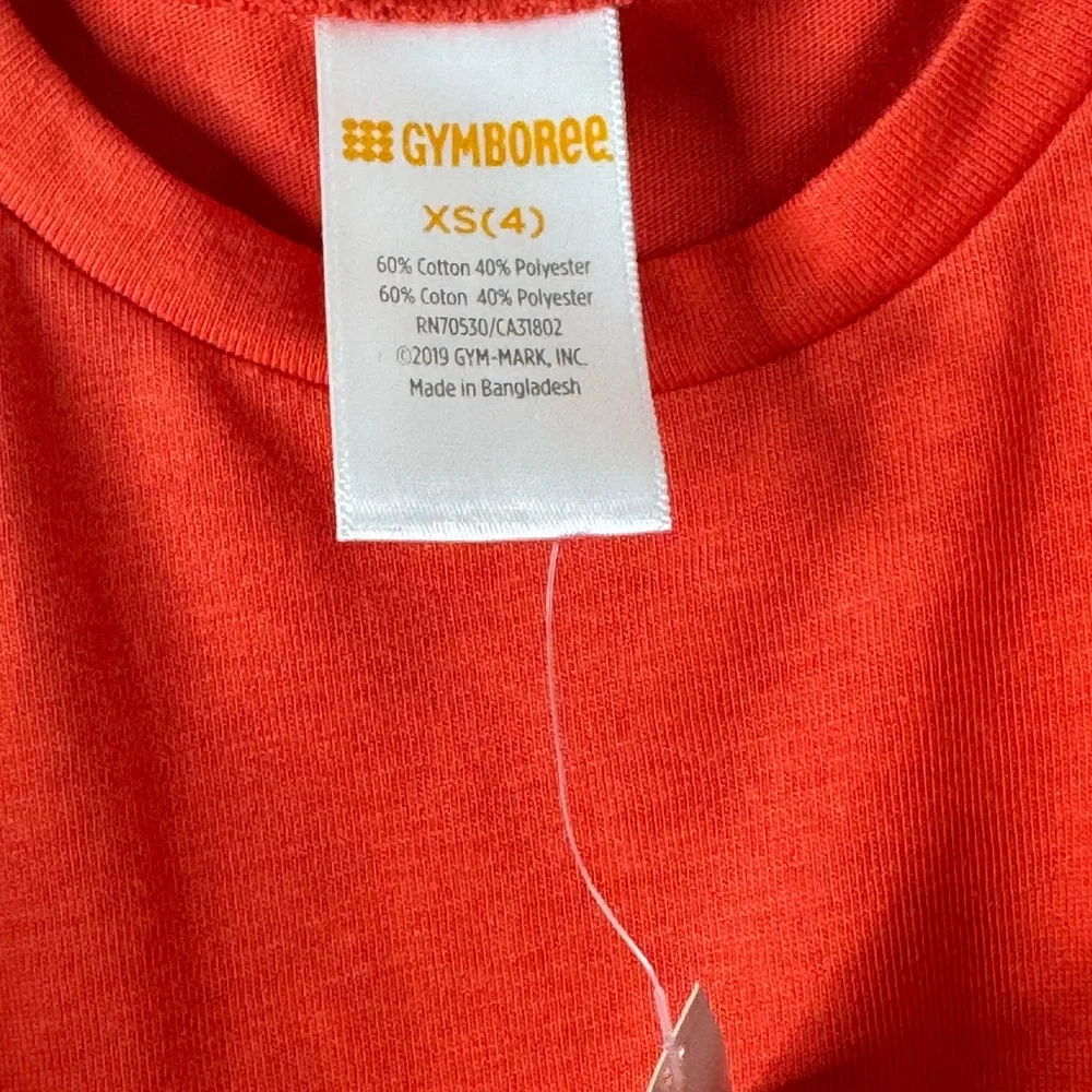 Gymboree Red/Orange Ruffle Sleeve Kids Top. NWT. Size XS. Red/ Orange Color